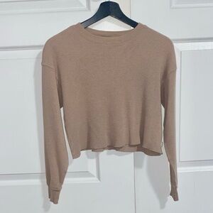 Aritzia TNA Waffle Knit Cropped Long Sleeve – XS